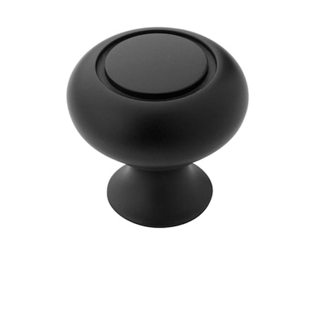 Hd Amerock 1.25 in. Knob- Flat Black A53011 FB